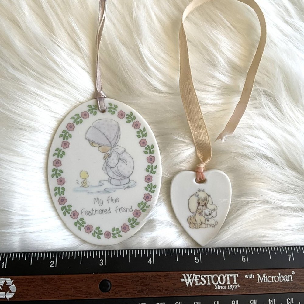 VINTAGE PRECIOUS MOMENTS PORCELAIN ORNAMENT BUNDLE RARE FIND - Picture 6 of 8